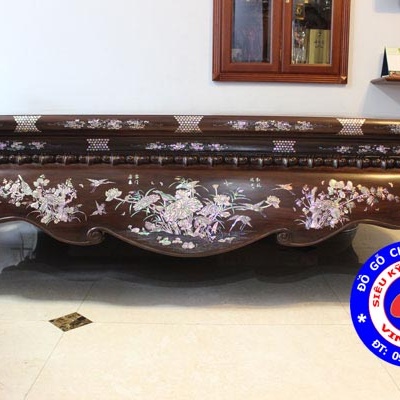 Sập gỗ gụ khảm trai