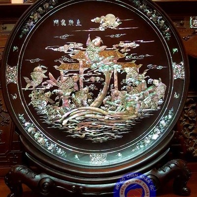 Đĩa khảm ốc ngư vũ long môn
