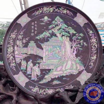 Tráp trầu khảm ốc đỏ tích văn vương