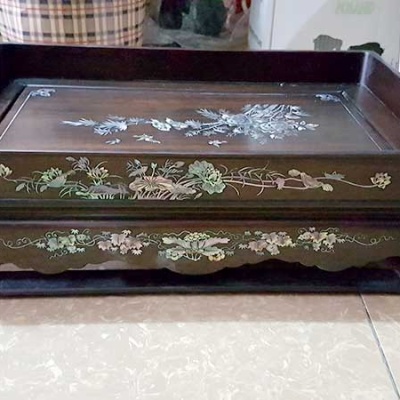 Khay trà khảm cảnh