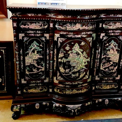 Tủ thờ cánh cong khảm