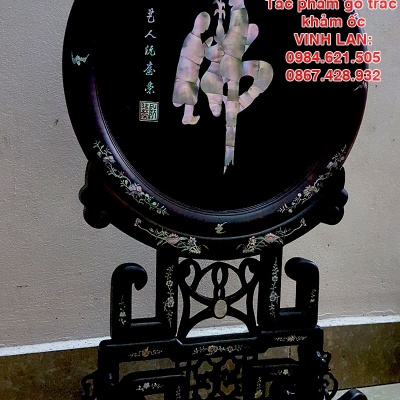 Giá gương gỗ trắc khảm ốc đỏ
