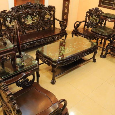 Bộ bàn ghế RỒNG ĐỈNH khảm ốc 