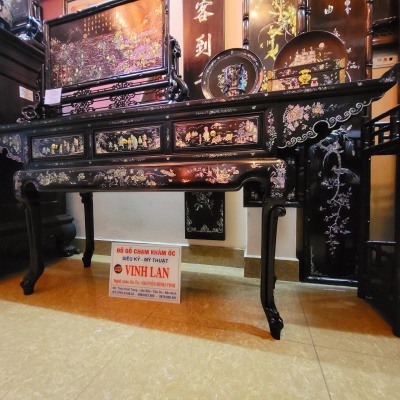 Bàn bao công gỗ Trắc khảm ốc vip tích trò dân giân Việt Nam 