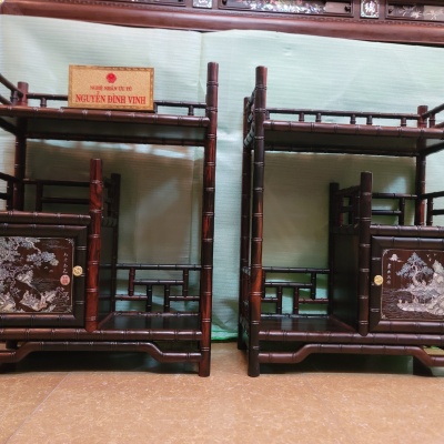 kệ trà gỗ trắc khảm tích 