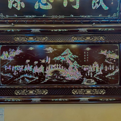 Tranh khảm ốc gỗ gụ tích  