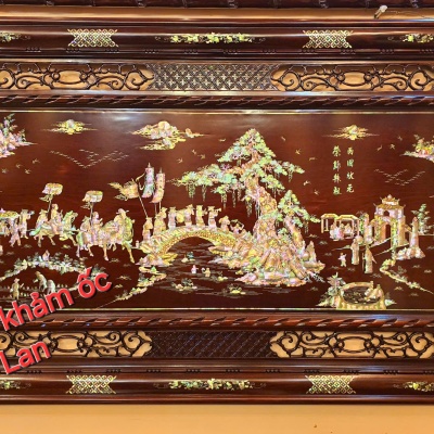 Tranh vinh quy khảm ốc 