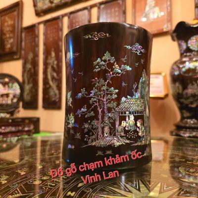 ống bút khảm ốc 